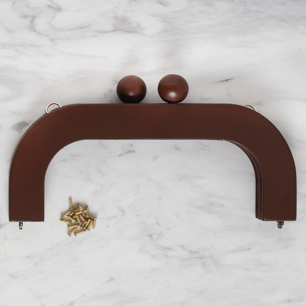 Loren Ahşap Çanta Klipsi 22 CM Kahverengi